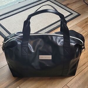 John Varvatos Faux-leather Men's Weekender Gym Travel Bag - Black